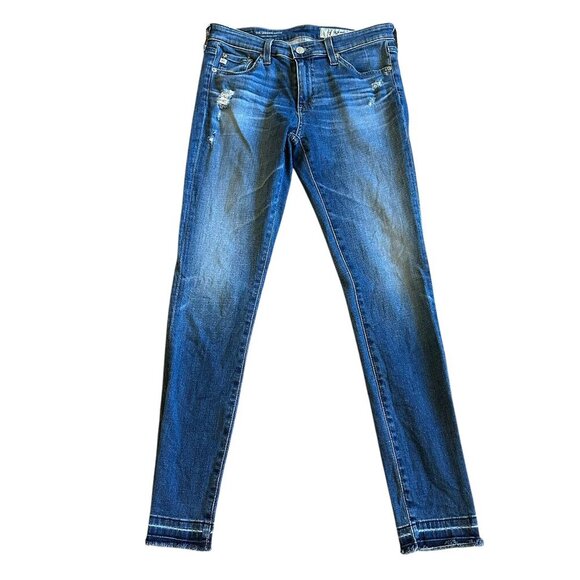 AG Adriano Goldschmied The Legging Ankle Super Skinny Jeans Distressed Size 27 - Picture 1 of 12